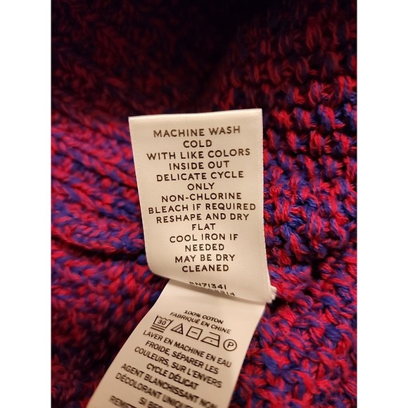 L.L. Bean Signature Women's Cotton Fisherman Pullover Sweater Bright Sapphire L - Picture 4 of 4